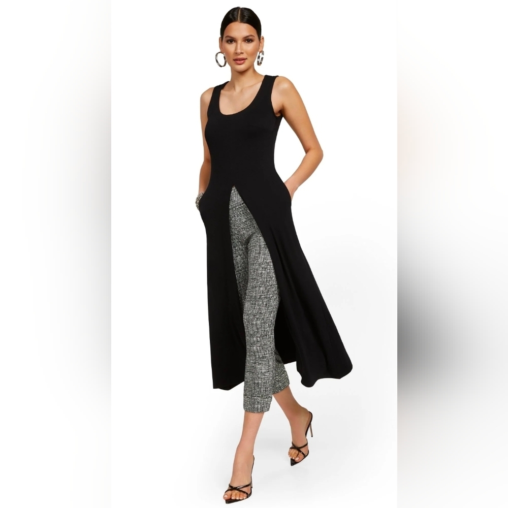 New York & Company Front Slit Midi Tank, Size Large